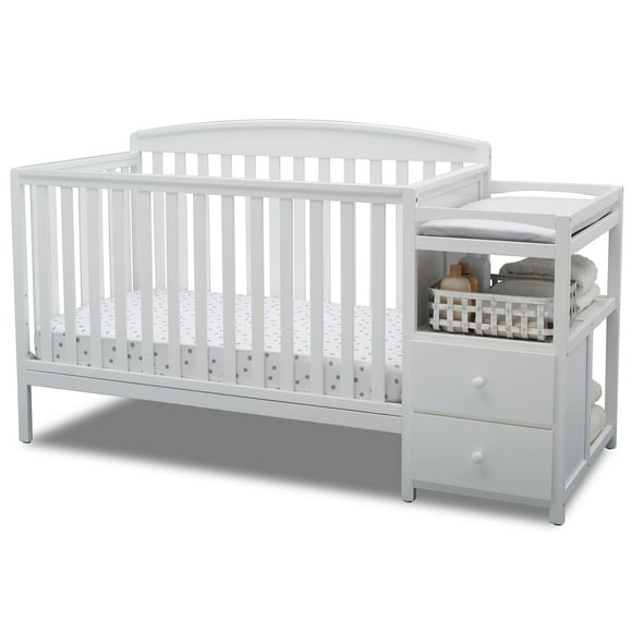 Delta Children Royal 4-in-1 Baby Crib & Changer, White
