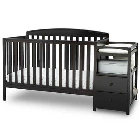 Delta Children Royal 4-in-1 Convertible Baby Crib and Changer, Dark Chocolate