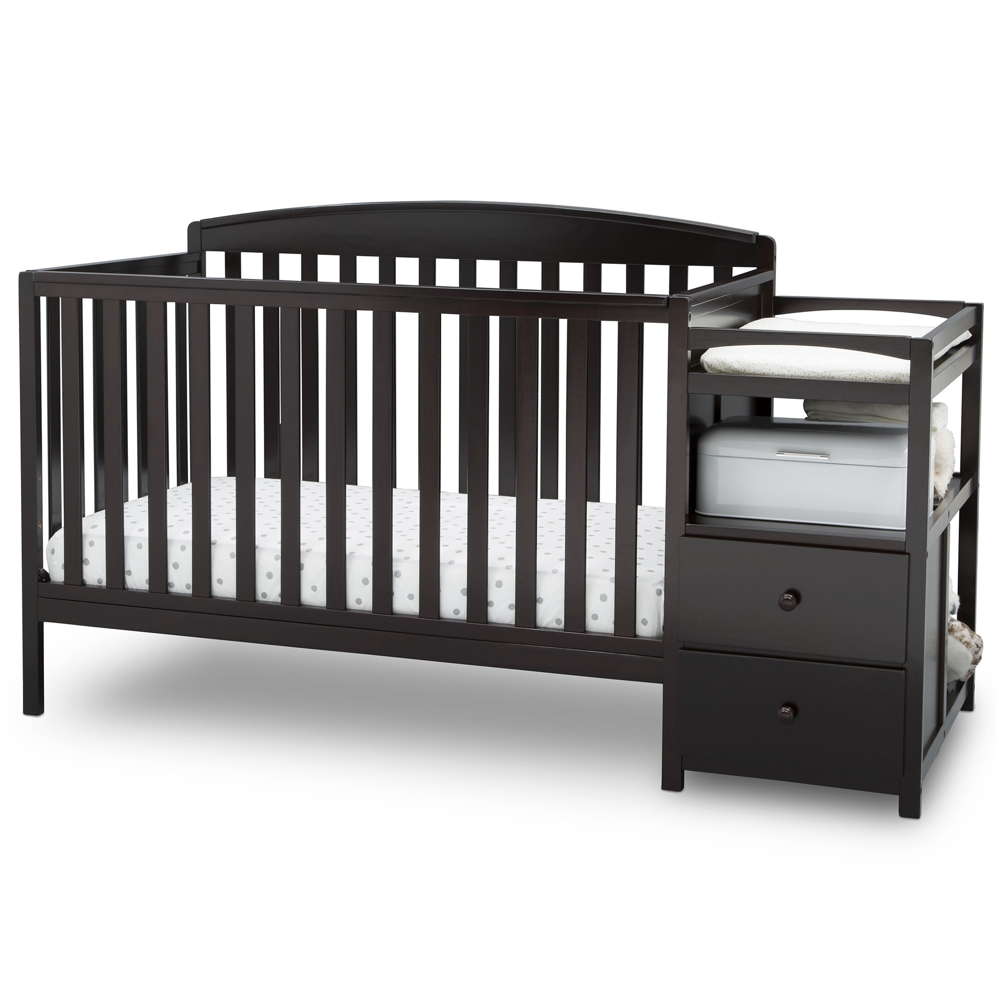 Delta Children Royal 4-in-1 Convertible Baby Crib and Changer, Dark Chocolate - image 1 of 10