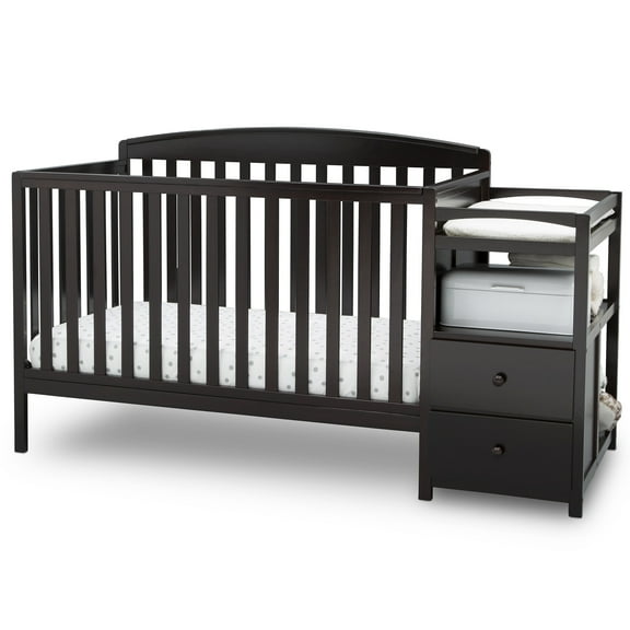 Delta Children Royal 4-in-1 Convertible Baby Crib and Changer, Dark Chocolate