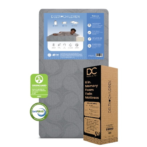 Delta Children Snooze 6 inch Memory Foam Mattress, Twin