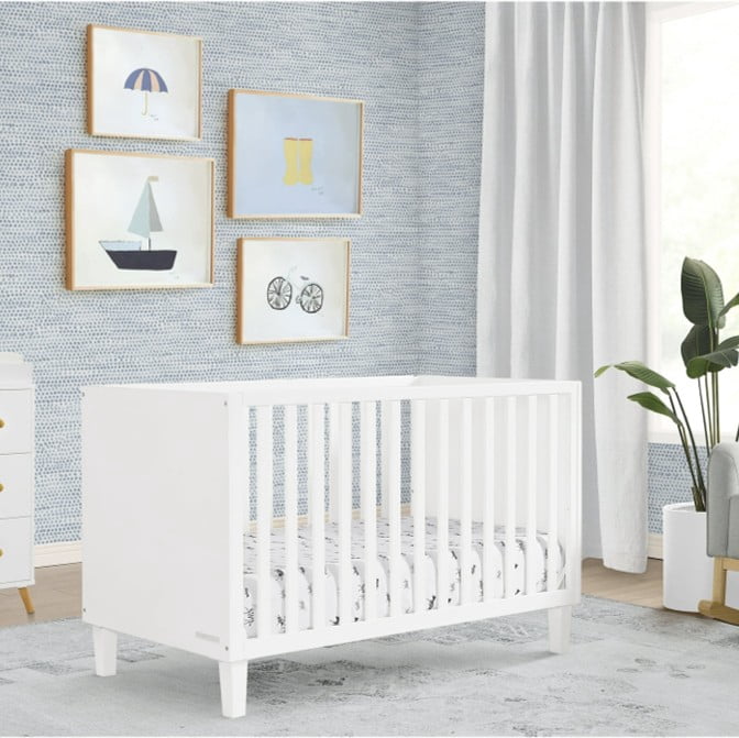 Delta Children Sonny 4-in-1 Convertible Baby Crib, Bianca White