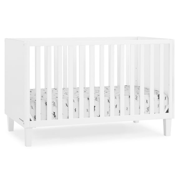 Delta Children Sonny 4-in-1 Convertible Baby Crib, Bianca White