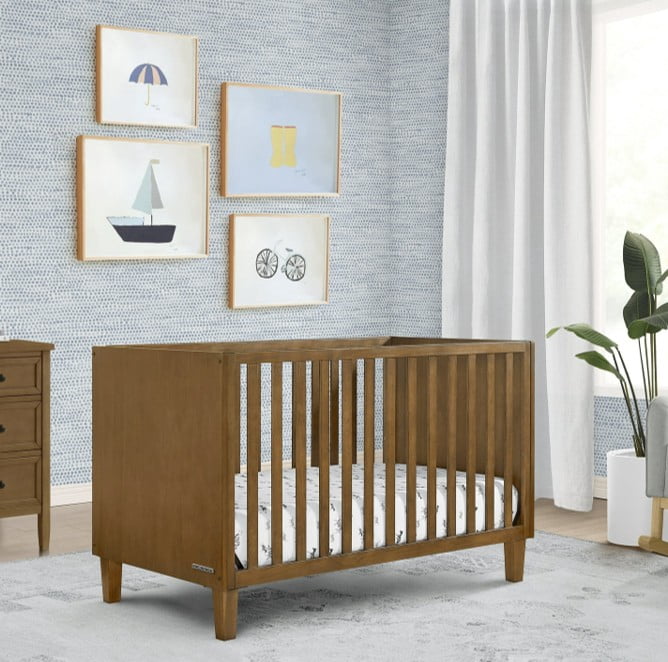 Delta Children Sonny 4-in-1 Convertible Baby Crib, Chestnut