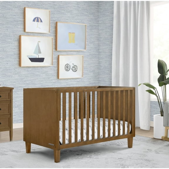 Delta Children Sonny 4-in-1 Convertible Baby Crib, Chestnut