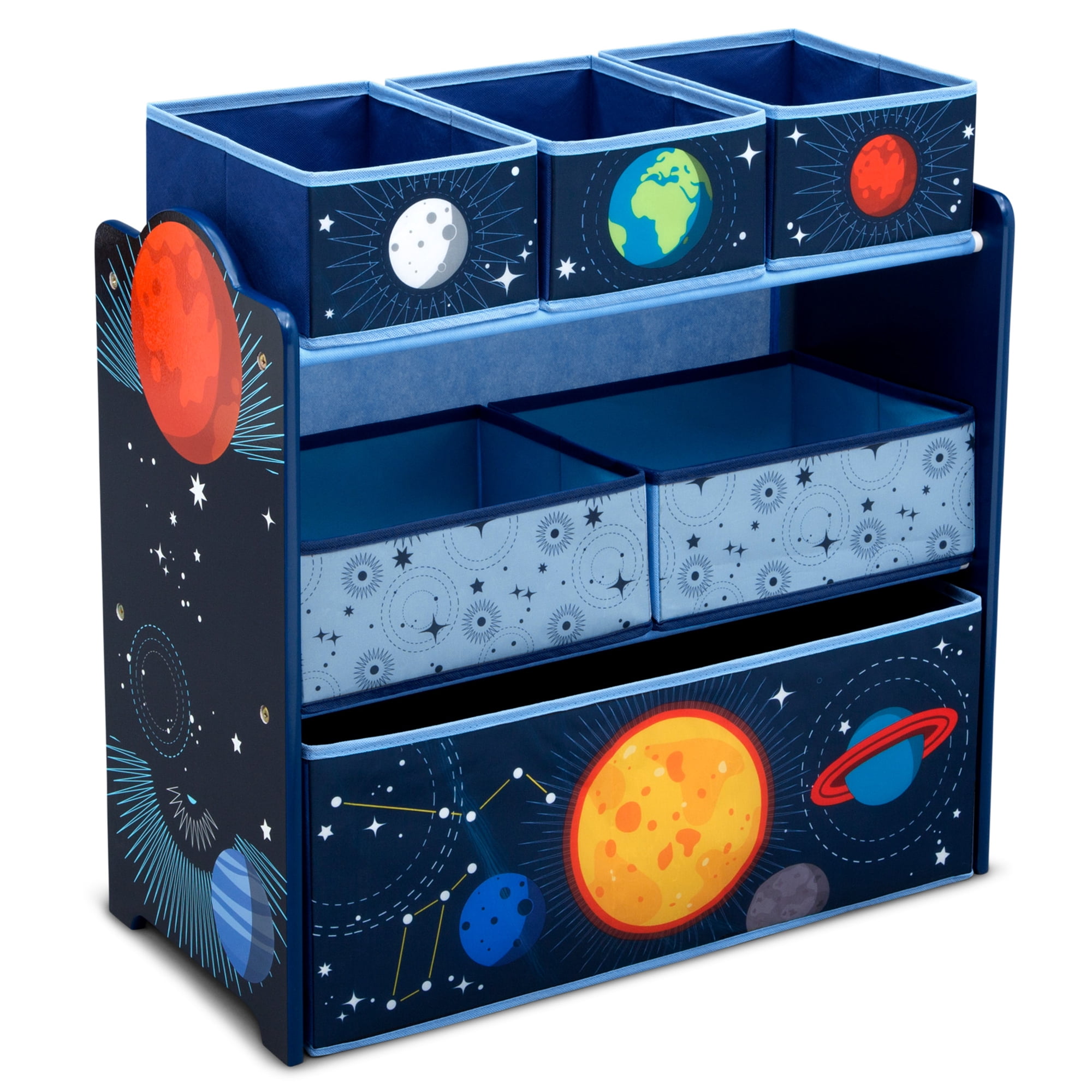 3-Tier Astronaut Kids Toy Organizer Cart Large Stackable Storage