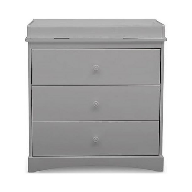 Delta Children Sutton 3 Drawer Dresser with Changing Top Grey