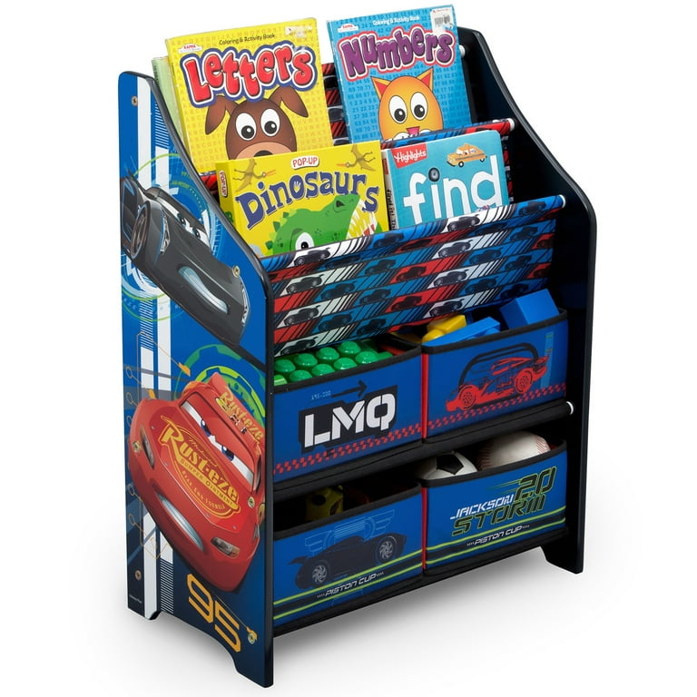 Disney Pixar Cars Book and Toy Organizer for Kids Toddlers by Delta Children Greenguard Gold Certified Walmart