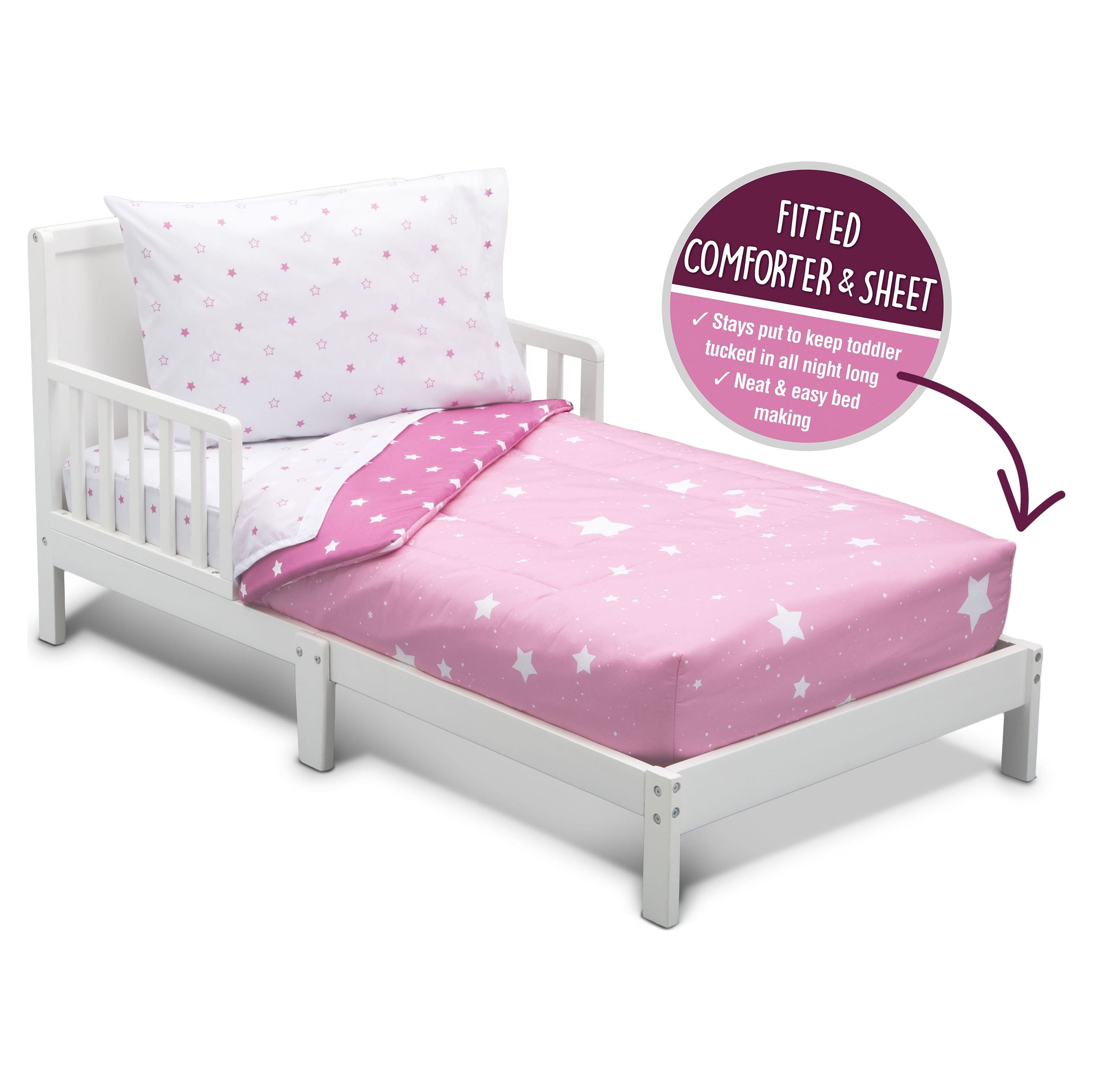 Delta Children Toddler Bedding Set Girls 4 Piece Collection Fitted