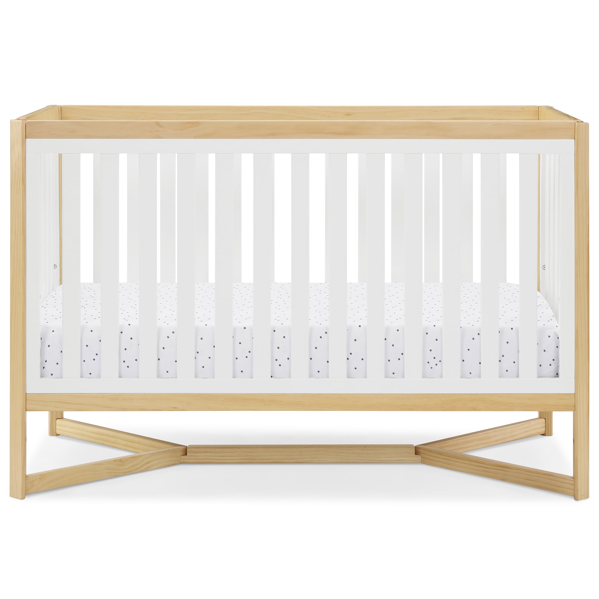 Tribeca White and Natural 4-in-1 Convertible Baby Crib