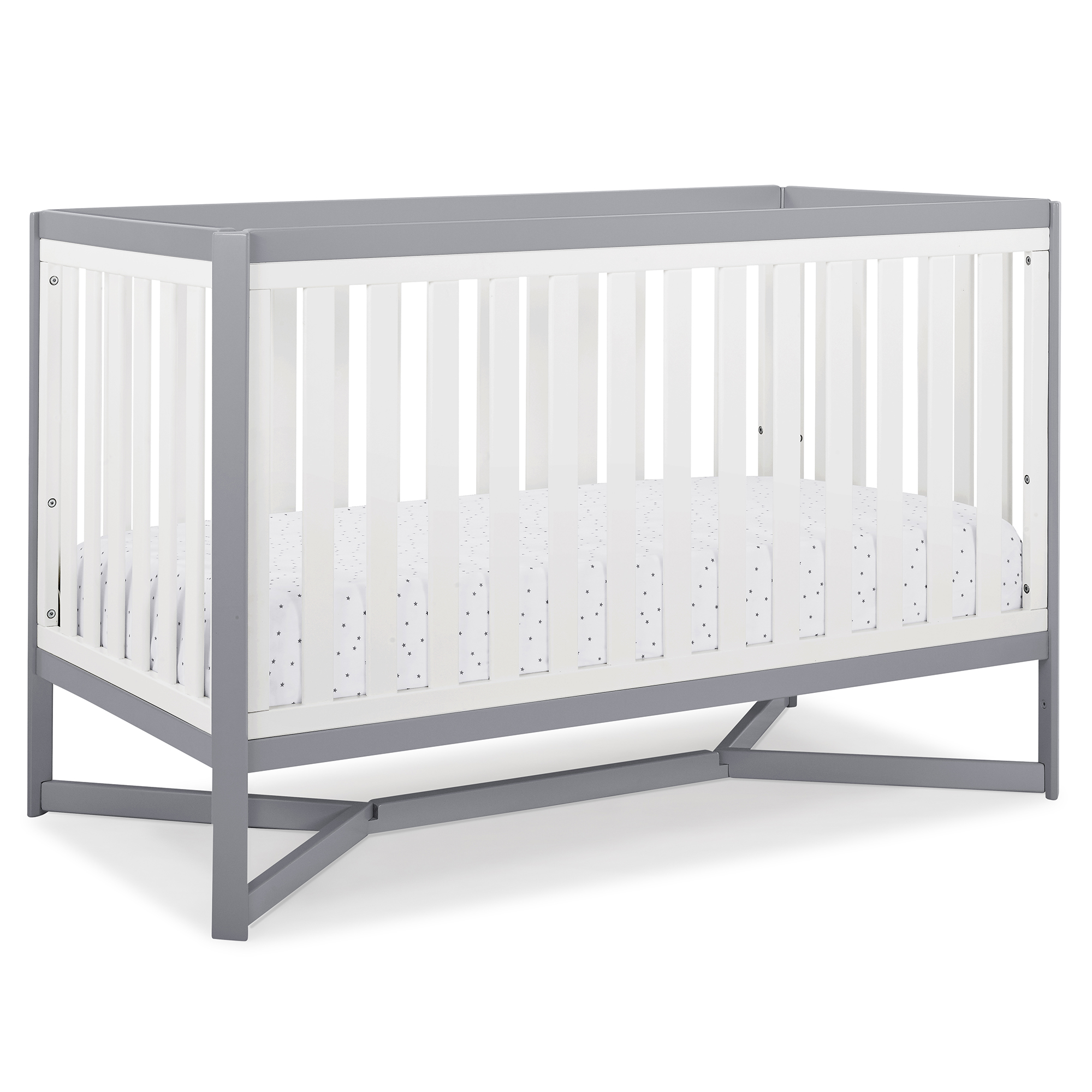 Delta Children Tribeca 4-in-1 Convertible Crib, Greenguard Gold Certified, White/Gray - image 1 of 14