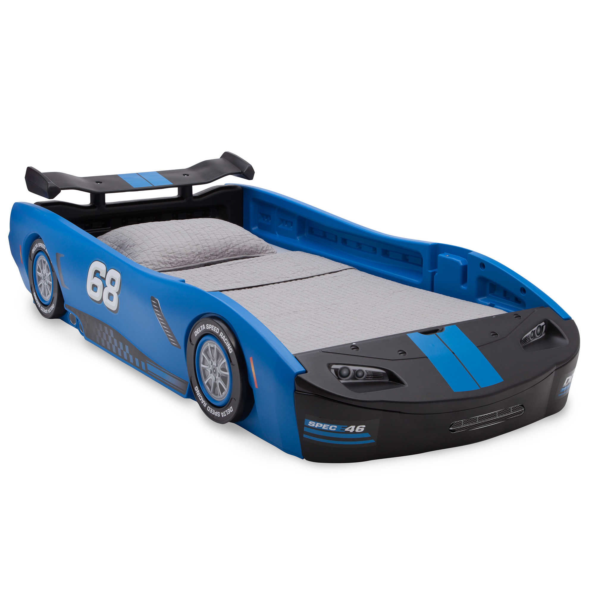 Delta Children Turbo Race Car Twin Bed, Blue - image 1 of 8