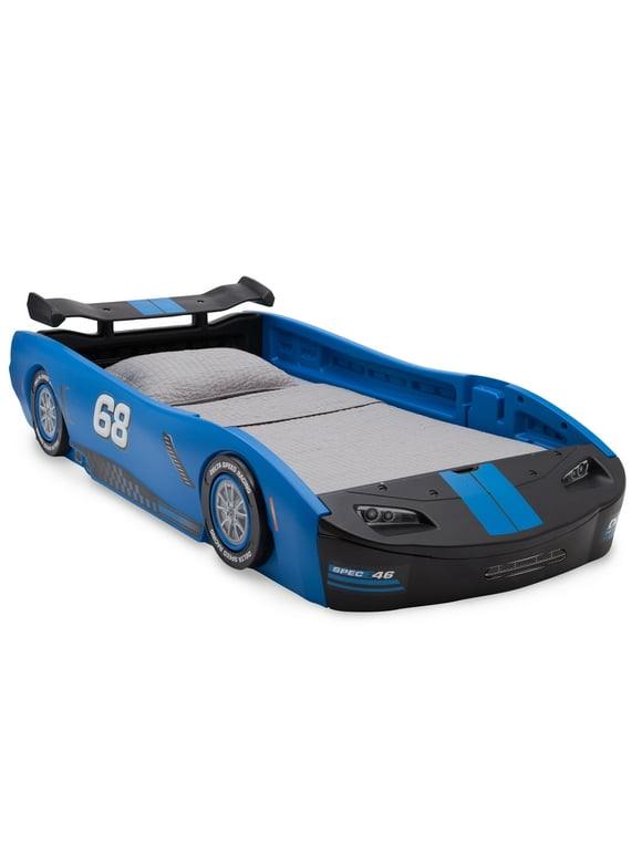 Delta Children Turbo Race Car Twin Bed, Blue