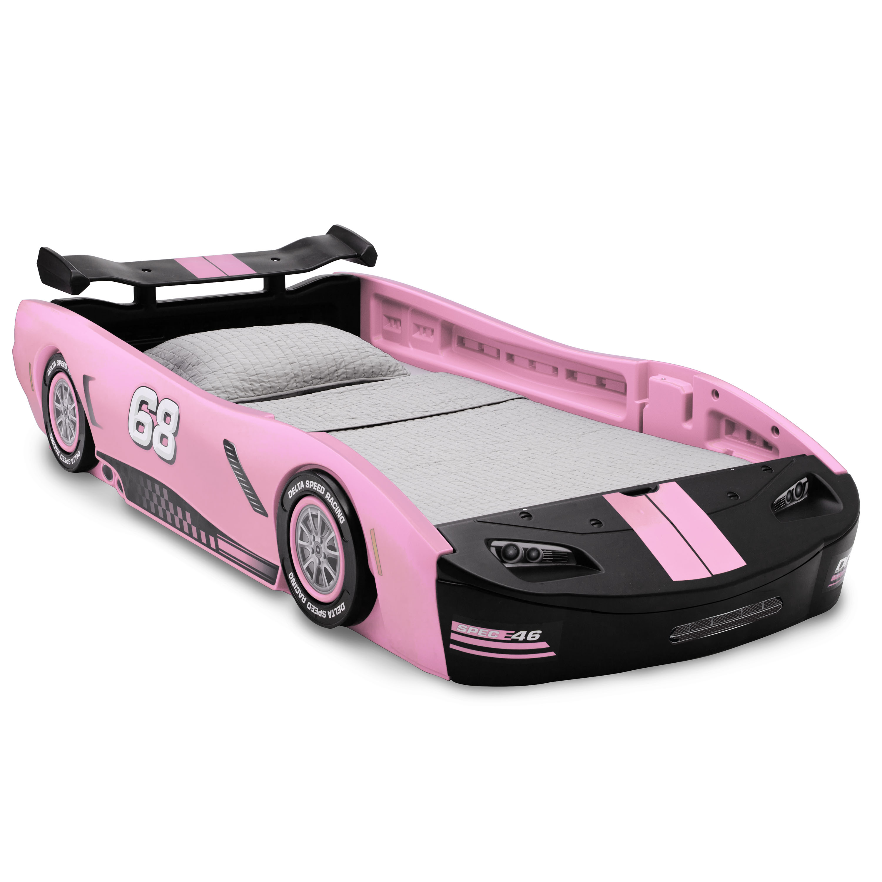 Delta Children Turbo Race Car Twin Bed, Pink - image 1 of 8