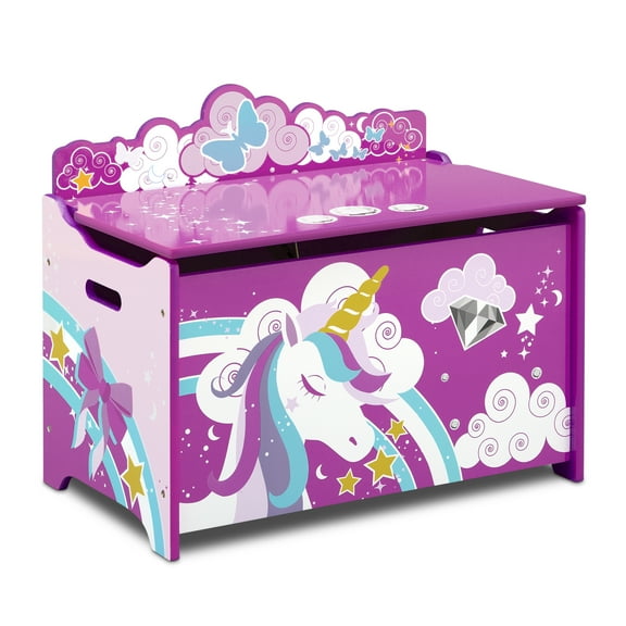 Delta Children Unicorn Deluxe Toy Box, Pink