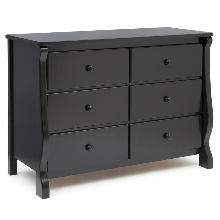 Delta Children Universal 6 Drawer Dresser with Interlocking Drawers Greenguard Gold Certified Black Walmart