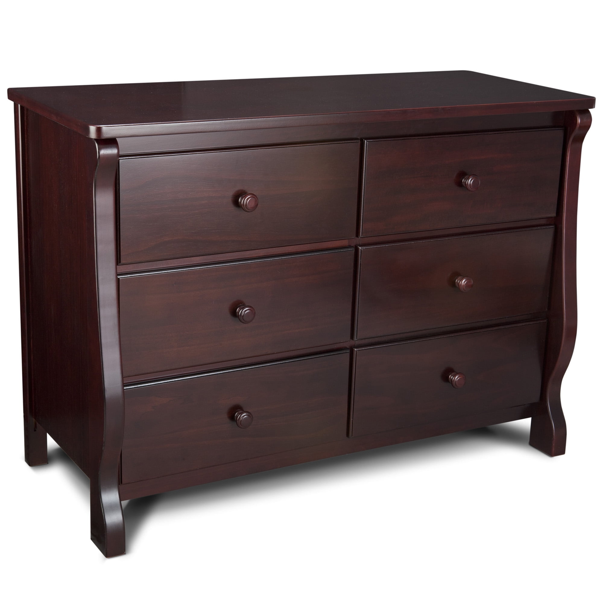 Delta Children Universal 6 Drawer Dresser with Interlocking Drawers - Greenguard Gold Certified, Espresso Cherry
