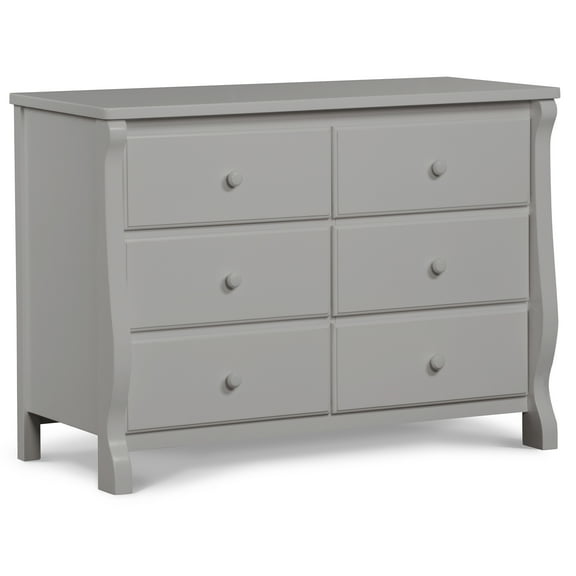 Delta Children Universal 6 Drawer Dresser with Interlocking Drawers - Greenguard Gold Certified, Grey