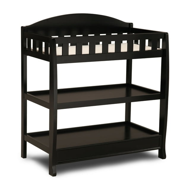 Delta Children Wilmington Changing Table with Pad, Ebony Black