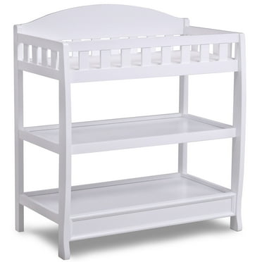 Delta Children Wilmington Wood Changing Table with Pad, White