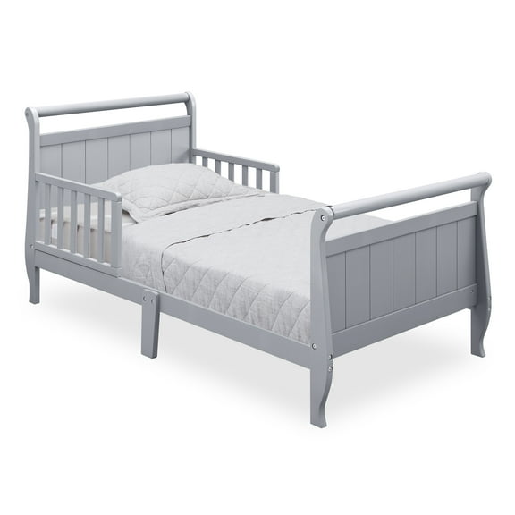 Delta Children Wood Sleigh Toddler Bed - Greenguard Gold Certified, Grey