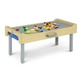 thumbnail image 1 of Delta Children Wooden Play N Store Building Bricks Play Table with 100+ Play Bricks Included - Large Brick Plate Compatible with LEGO, MegaBlocks & More - Legs Fold for Easy Under Bed Storage, Grey, 1 of 16