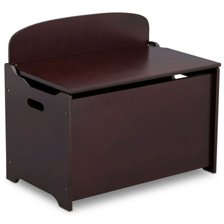 Delta Children Wooden Toy Box Chest Kids Bedroom Nursery Storage Bench, Brown