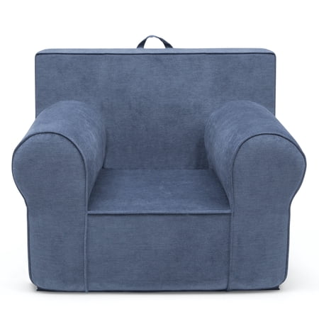 Delta Children XL Cozee Chair - Perfect Size for Kids Ages 18 Months - 12 Years+, Denim Blue