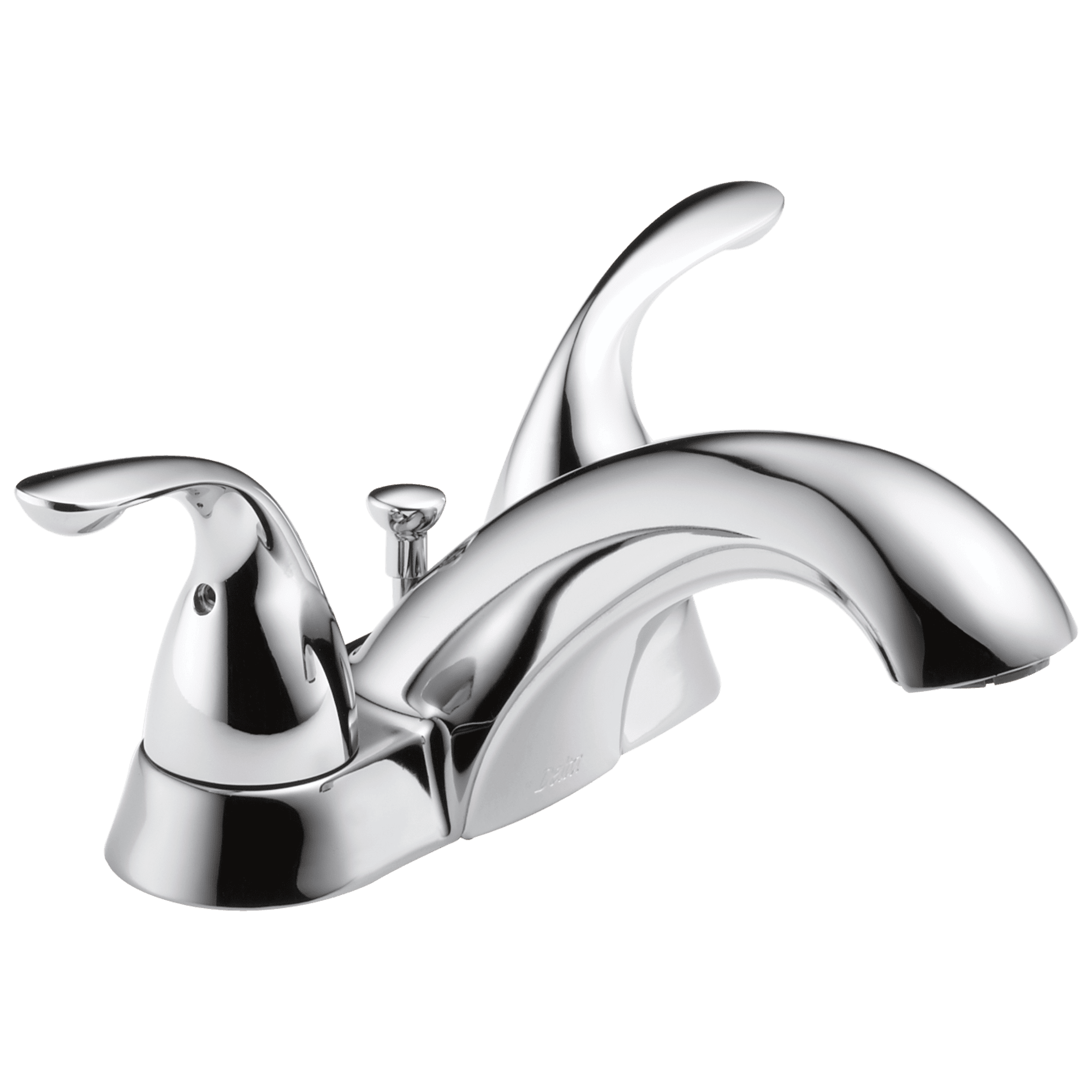Chrome Two Handle Centerset Bathroom Faucet with Metal Drain Assembly