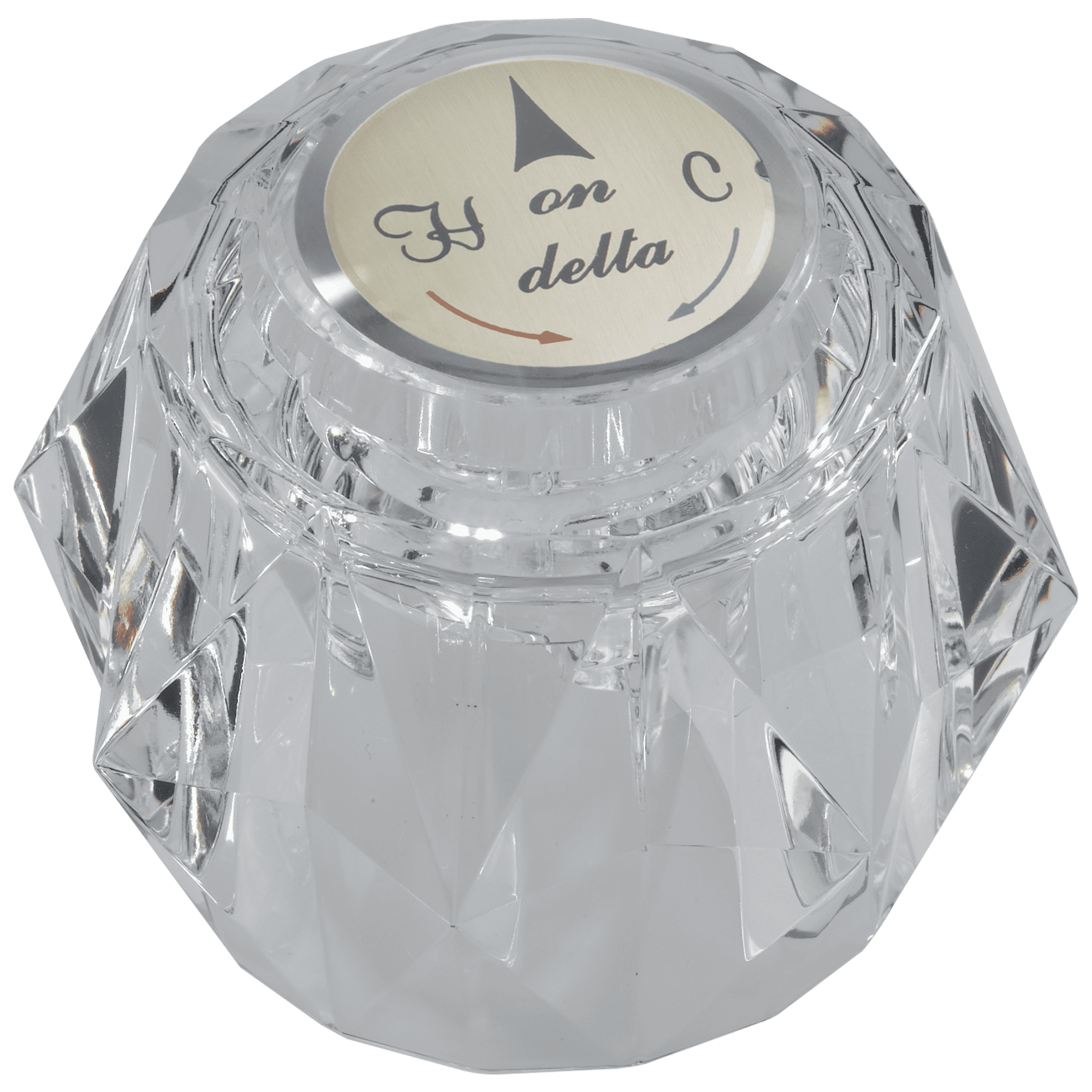 Clear Polished Chrome Lavatory Faucet Knob Handle