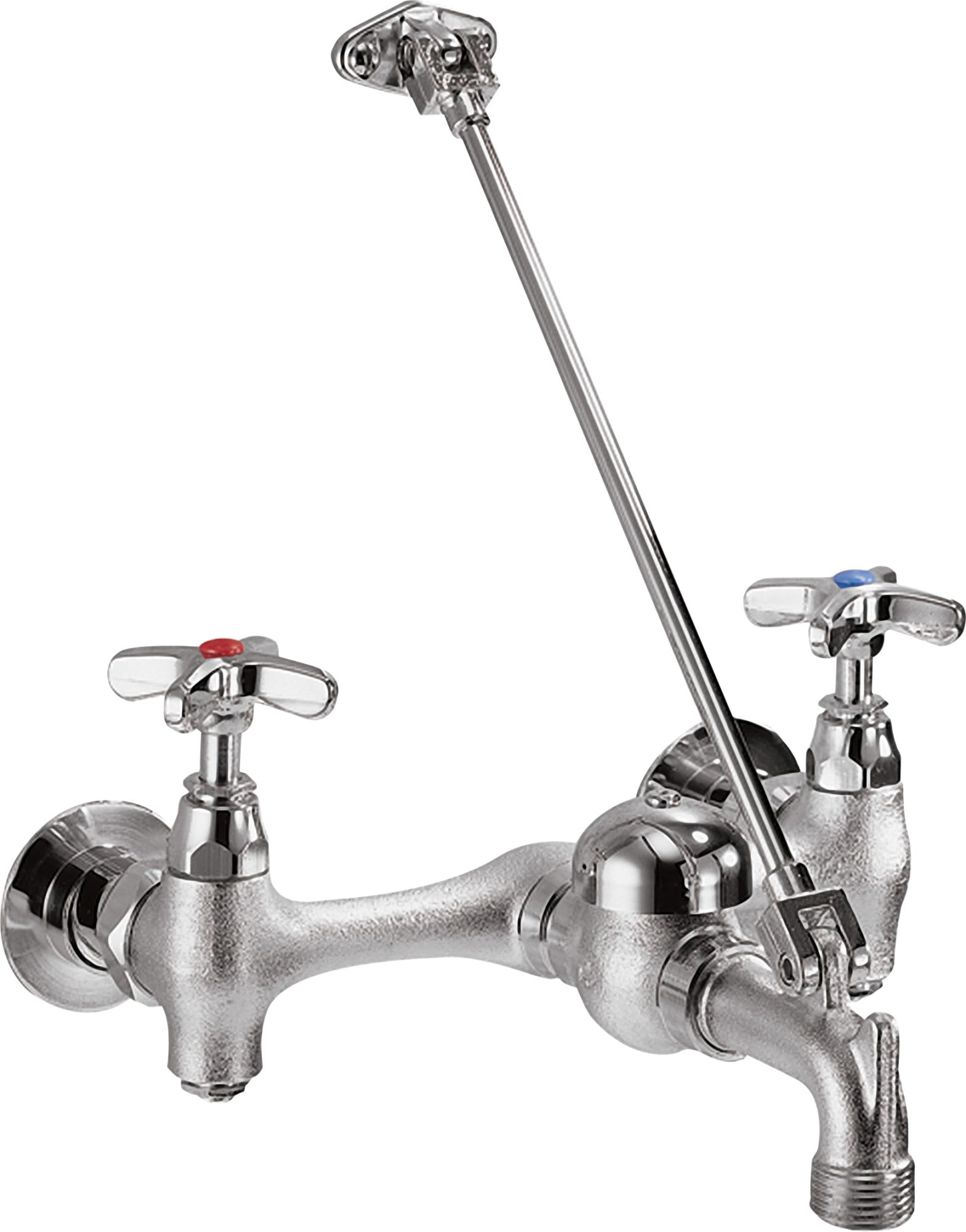 Chrome Wall Mount Utility Faucet with Double Cross Handle
