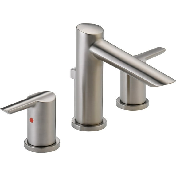 Delta Compel Two Handle Widespread Bathroom Faucet, Stainless