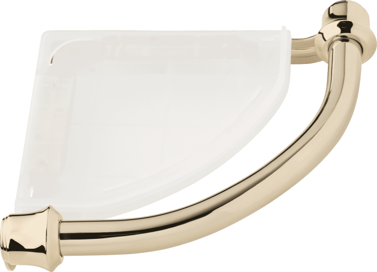 Delta Corner 8.75"W x 10.34"D Wall Shelf With Assist Bar, Polished