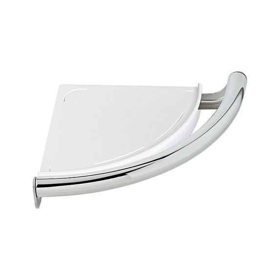 Delta Corner 9.13"W x 10.26"D Wall Shelf With Assist Bar, Chrome