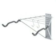 Delta Cycle 2 Bike Rack Garage - Foldable Bicycle Wall Mount Hanger with Storage Shelf Holds Up to 65 lbs - Horizontal Wall Bike Rack for Road, MTB, and Hybrid Bicycles