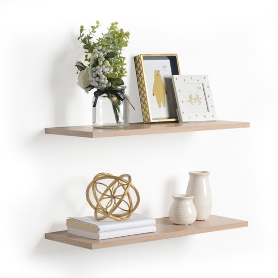 Delta Cycle Modern 24 in x 24 in Wood Floating Shelf Set 2 Count