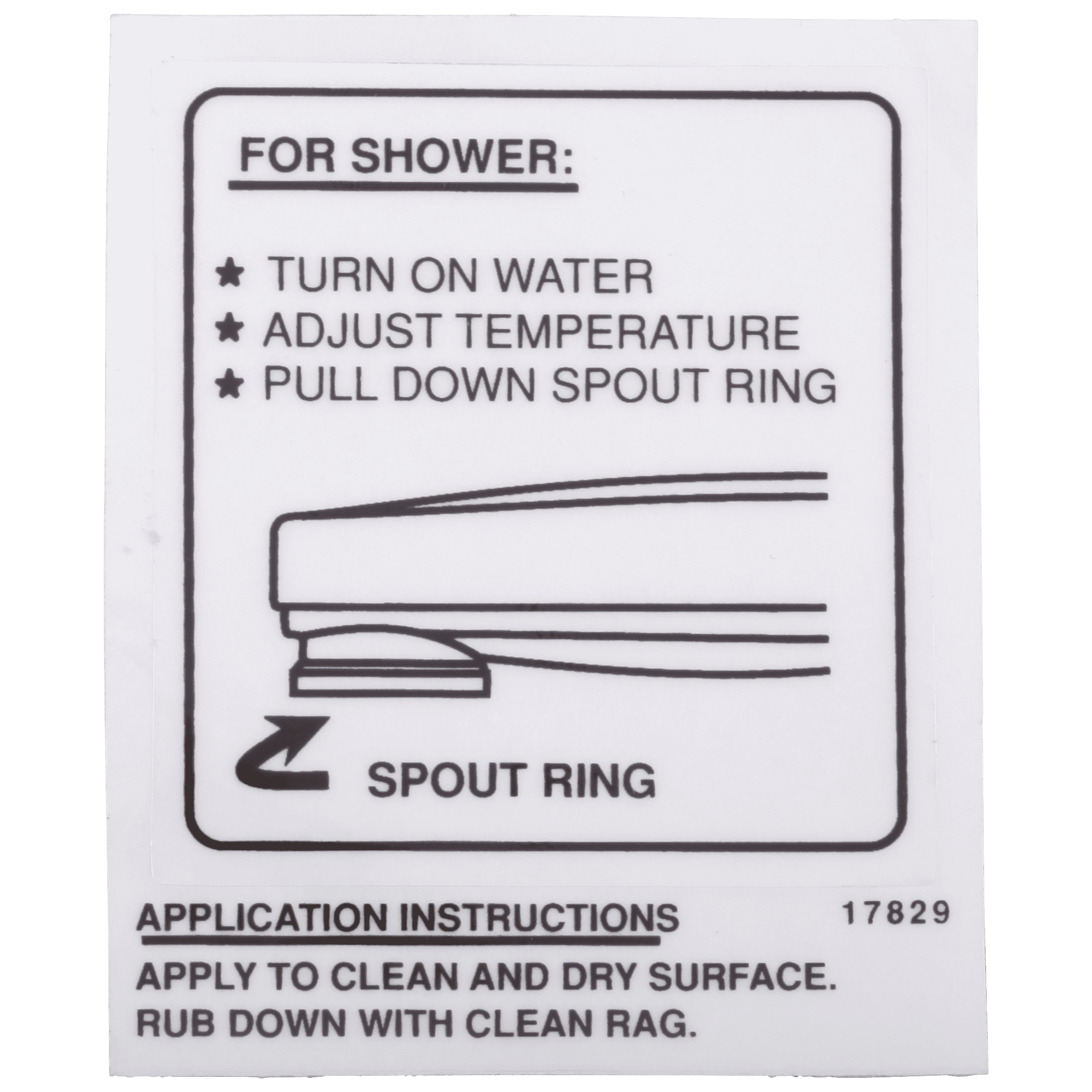 Delta Decal - Tub Spout - Pull-Down Diverter