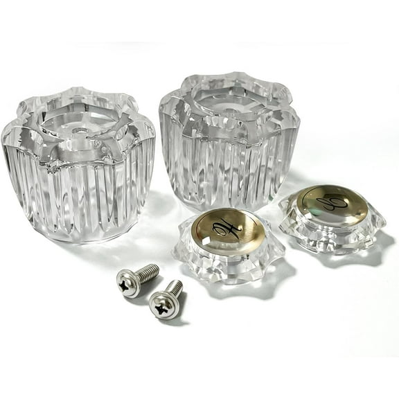 Delta/Delex bathtub faucet clear acrylic knob hot and cold water replacement parts