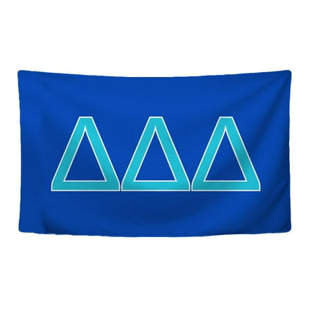 Delta Delta Delta Sorority Greek Letters Flag, Two-Color Design, Tri Delta Flag
