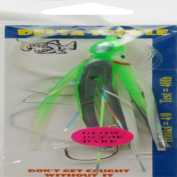 Delta Delta Rigged Squid Grn Oilslik Fishing-Equipment
