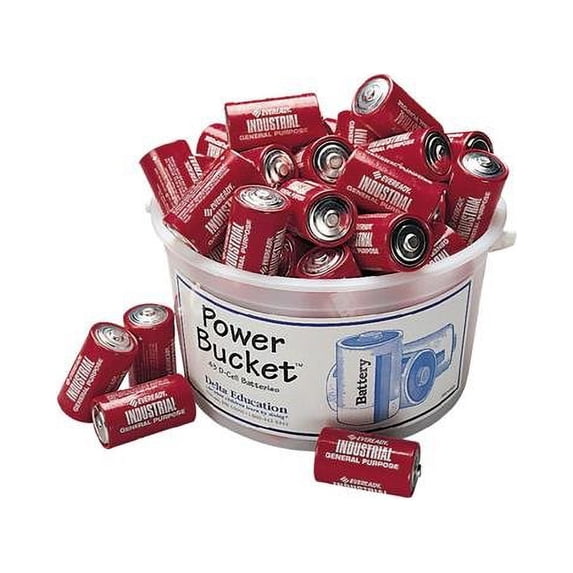 Delta Education 020-9769 D Cell Battery Power Bucket - Pack of 48