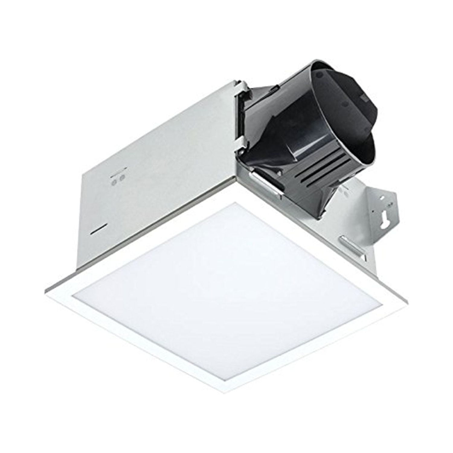 White Dimmable LED Bathroom Exhaust Fan with Galvanized Steel Housing