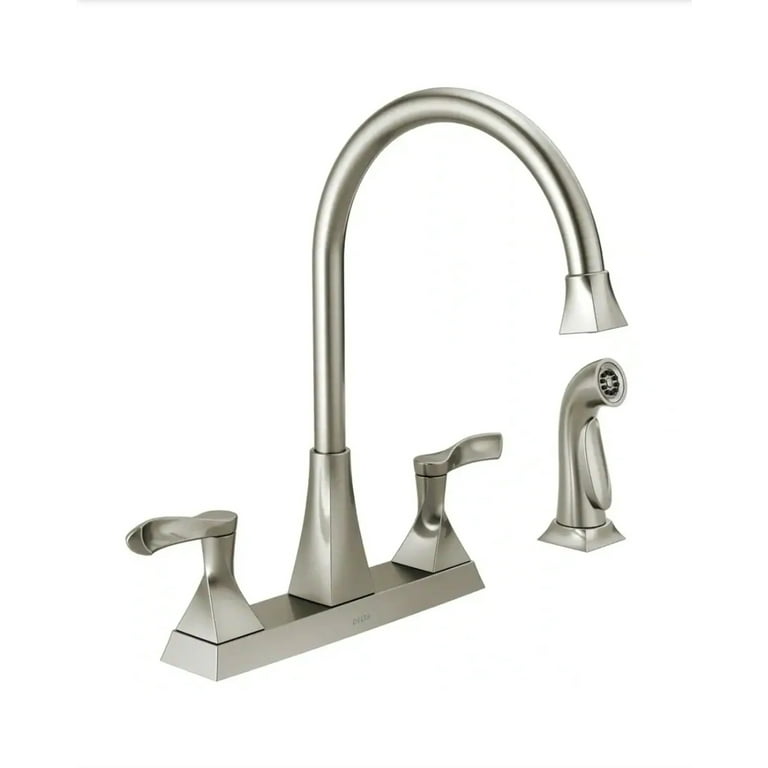 Everly 2-Handle Standard Kitchen Faucet with Spray in Stainless Everly 2-Handle Standard Kitchen Faucet with Spray in Stainless
