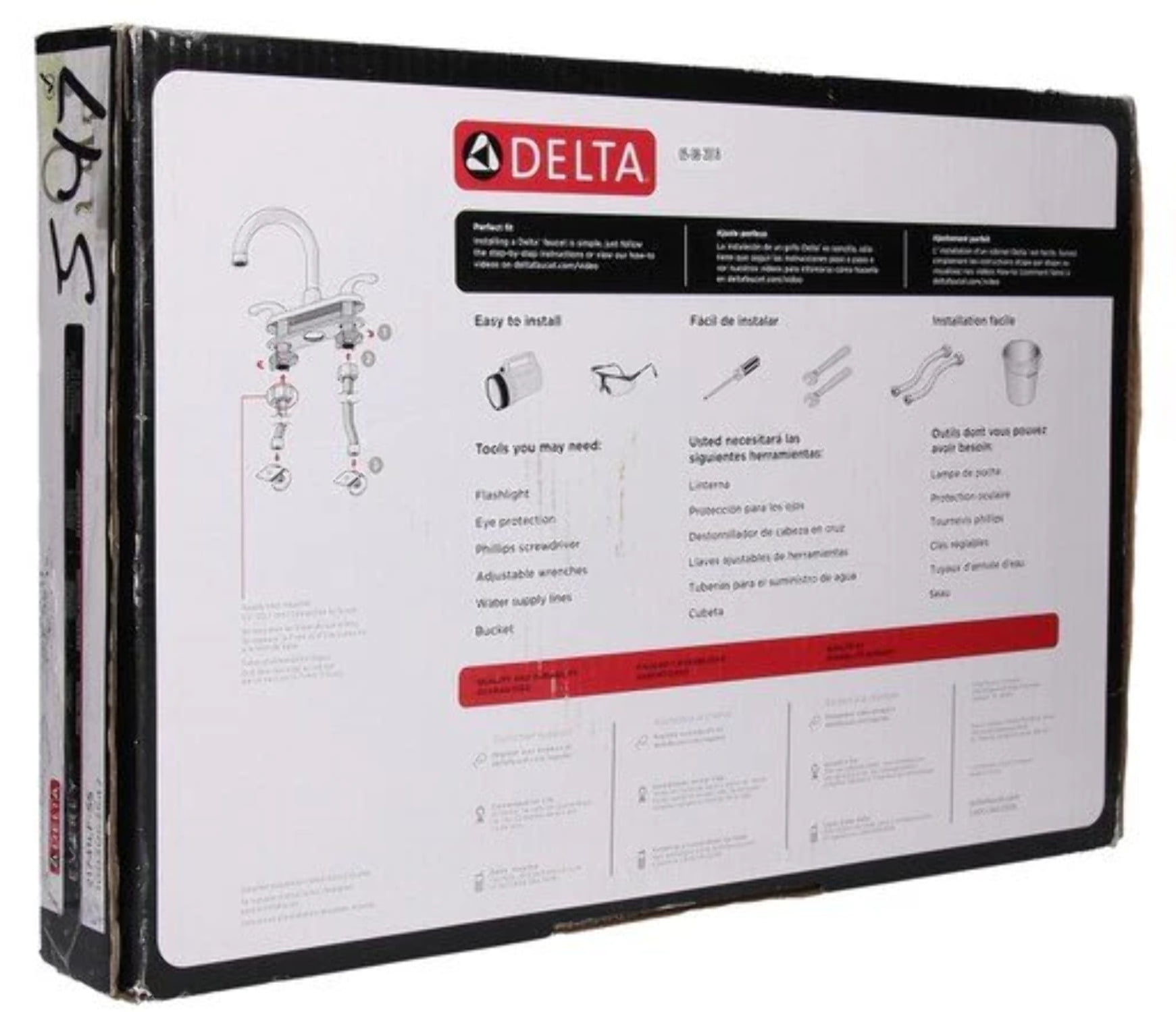 Delta Everly 2Handle Standard Kitchen Faucet with Spray in Stainless