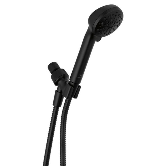 Delta Faucet 75413BL 4-Setting Handheld Shower Head Hand Shower w/ Metal Hose 1.75 GPM (Matte Black)