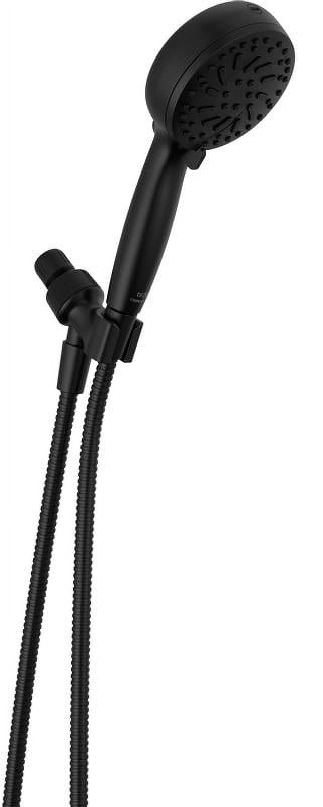 Matte Black Medium Round Handheld Shower Head with Hose