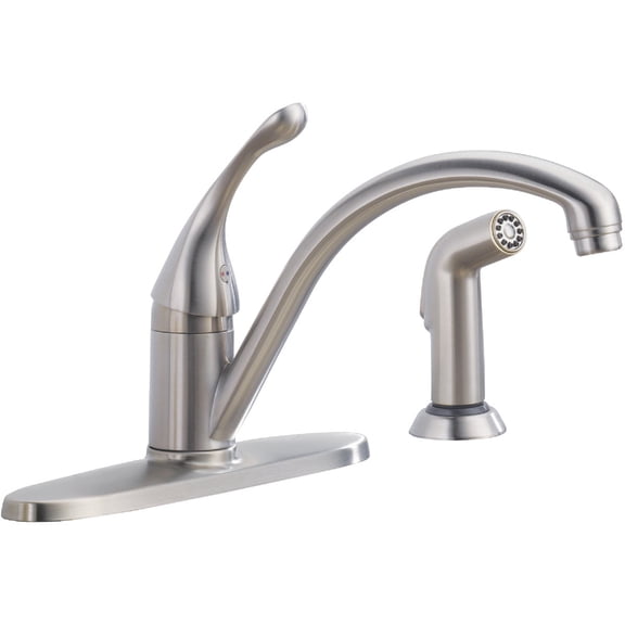 Delta Faucet Collins Single-Handle Kitchen Sink Faucet with Side Sprayer in Matching Finish, Stainless 440-SS-DST