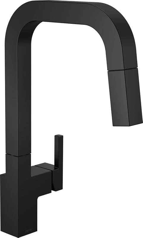 Matte Black Pull-Down Sprayer Single Handle Kitchen Faucet