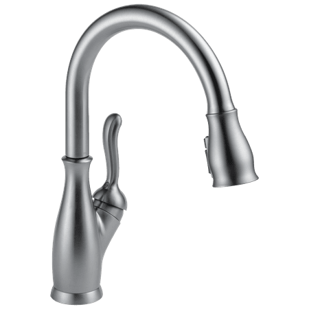 Delta Leland Single Handle Pull-Down Kitchen Faucet in Arctic Stainless 9178-AR-DST
