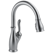 Delta Leland Single Handle Pull-Down Kitchen Faucet in Arctic Stainless 9178-AR-DST
